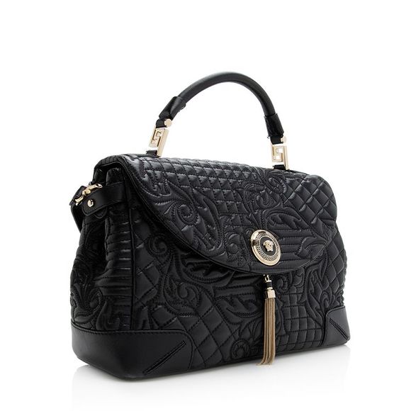 Versace Quilted Nappa Barocco Altea Vanita Satchel - Picture 2 of 15